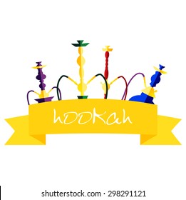 Hookah on a white background isolated. Vector Illustration