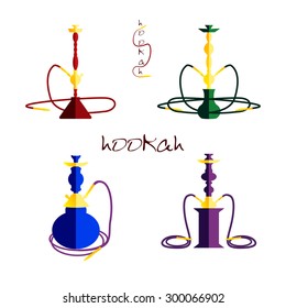 Hookah on a white background isolated. Vector Illustration