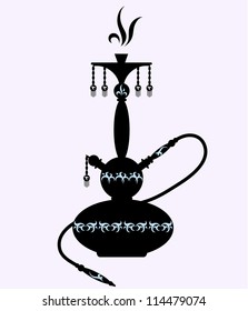 hookah with oriental pattern for the vector