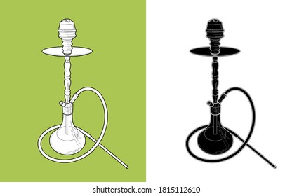 hookah realistic illustration flat style