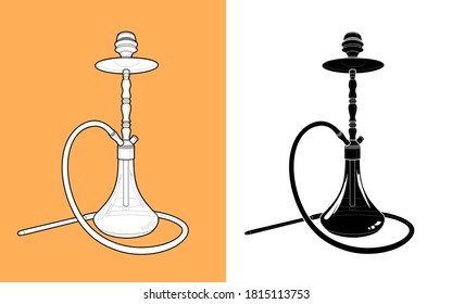 hookah realistic illustration flat style
