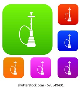 Hookah set icon in different colors isolated vector illustration. Premium collection
