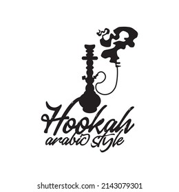 Hookah shisha arabic smoke vector logo design