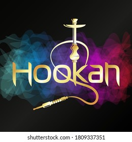 Hookah shisha golden design for relaxation and smoking	