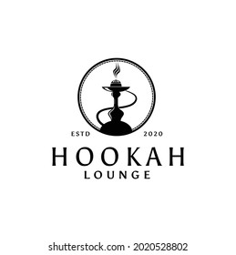 Hookah Shisha Smoking Pipe Minimal Flat Logo Template for Cafe, Shop, Club, Lounge