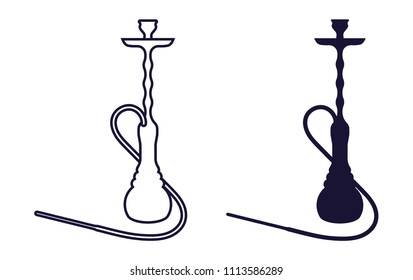 Hookah silhouette for design menu