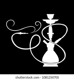 Hookah Silhouette Icon Vector Isolated.