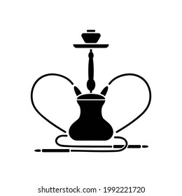 Vector de icono de silueta de Hookah aislado