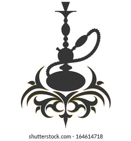 hookah silhouette pattern vector