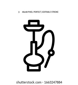 Hookah simple line icon vector illustration.Editable stroke. 48x48 Pixel Perfect.