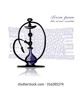 Hookah sketch for your design. Vector illustration
