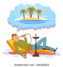 Hookah Smoke Hookah Hookah Smoking Character Stock Vector (Royalty Free ...