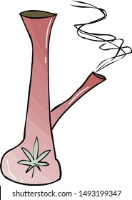 Hookah smokes on a table isolated on a white background.