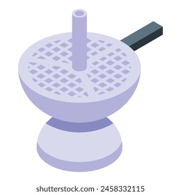 Hookah steel stem icon isometric vector. Decoration coal. Style vapor