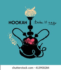 Hookah. Stylish vector illustration.