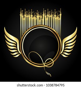Hookah symbol for relaxation golden vector