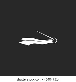 Hookah tweezers sign simple icon on background