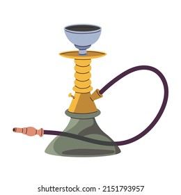 Hookah vector cartoon illustration isolated on a white background.