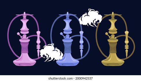 Hookah vector. Color palette different flavor. clean style. isolated background