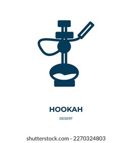 hookah vector icon. hookah, pipe, tobacco filled icons from flat desert concept. Isolated black glyph icon, vector illustration symbol element for web design and mobile apps