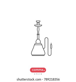 Hookah vector icon, shisha symbol.