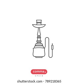 Hookah vector icon, shisha symbol.