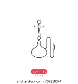 Hookah vector icon, shisha symbol.