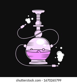 Hookah Vector Illustration Suitable For Greeting Card, Poster Or T-shirt Printing.
