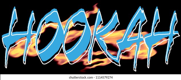 Hookah vector lettering.