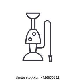 hookah vector line icon, sign, illustration on background, editable strokes