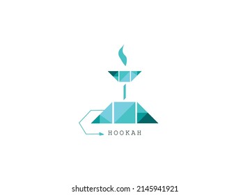 Diseño del logo vectorial de Hookah. Etiqueta de fumar narguile perfecta para el emblema del café lounge