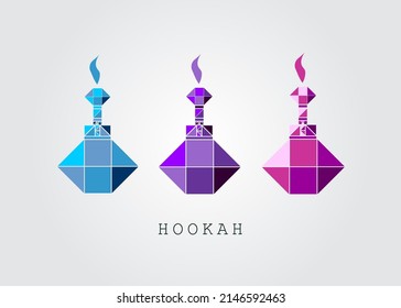 Hookah vector logo design. Smoking hookah label perfect for lounge cafe emblem