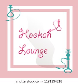 Hookah vector logo, icon, symbol, emblem, sign. Template graphic design element for menu of hookah lounge, bar, vintage style insignia