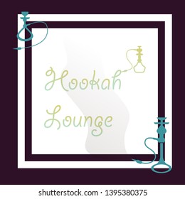 Hookah vector logo, icon, symbol, emblem, sign. Template graphic design element for menu of hookah lounge, bar, vintage style insignia