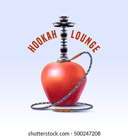 Hookah vector logo, icon, symbol, emblem, sign. Unique template graphic design element for menu of hookah lounge, bar, vintage style insignia