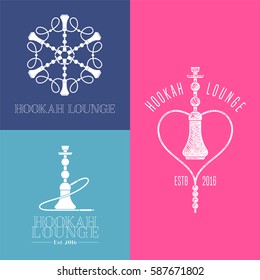 Hookah vector logo. Template graphic design element for menu of hookah lounge