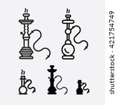 Hookah vector. Shisha and Sheesha icons. Smoke.