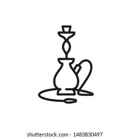 Hookah Water Pipe Vector Line Icon