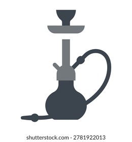 Hookah waterpipe smoking device icon on white background, hookahshisha water pipe