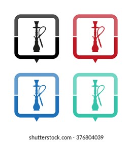 Hookan - vector icon; map pointer;  message bubble