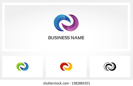 Hooked Abstract Crescent Cling Logo