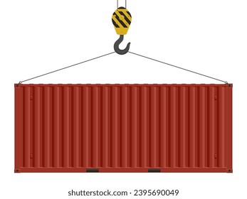 Hooked Frachtcontainer auf weißem Hintergrund. Vektorgrafik.