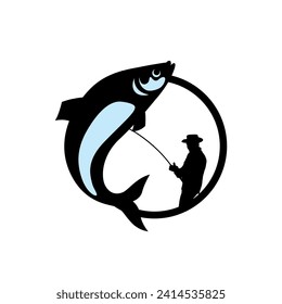 Armonía enganchada: Icono del logotipo de pesca