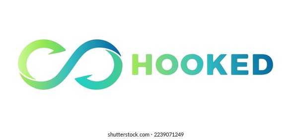 Hooked Protocol HOOK cryptocurrency logo banner Crypto coin brand vector eps 10 illustration