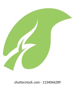 
Hooked sickle shaped single leaf with veins inside it are showcasing apple leaf icon

