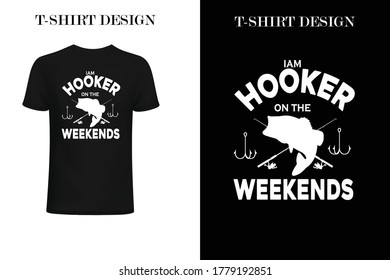 Ich bin am Wochenende hacker.Fishing T-Shirt Design. beste Shirt-Design für Angelhobby.