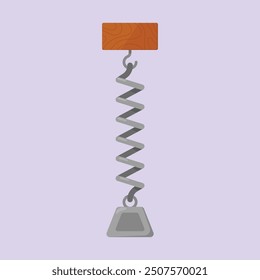 hooke's law vector icon. physics spring experiment vector. physic education spring illustration