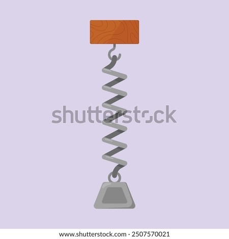 hooke's law vector icon. physics spring experiment vector. physic education spring illustration