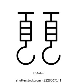 hooks icon. Line Art Style Design Isolated On White Background