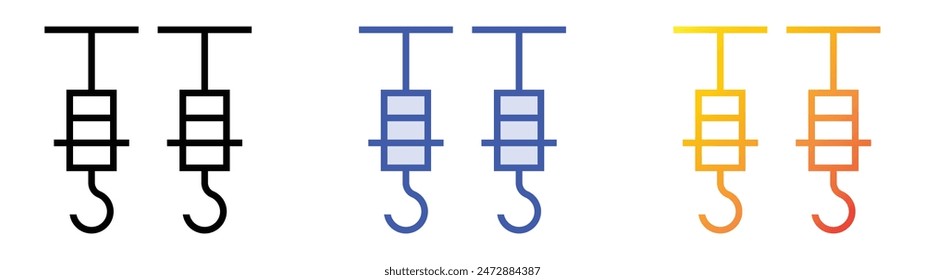 hooks icon. Linear, Blue Fill and Gradient Style Design Isolated On White Background